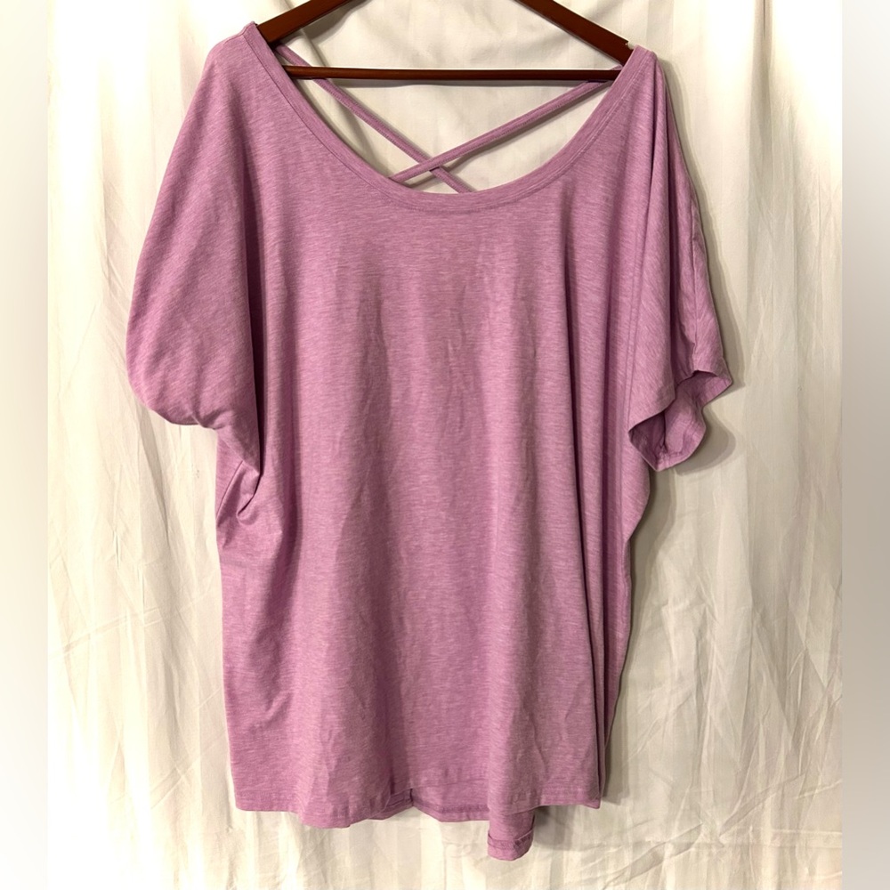 Tek Gear Purple Short Sleeve Top with Crisscross Back